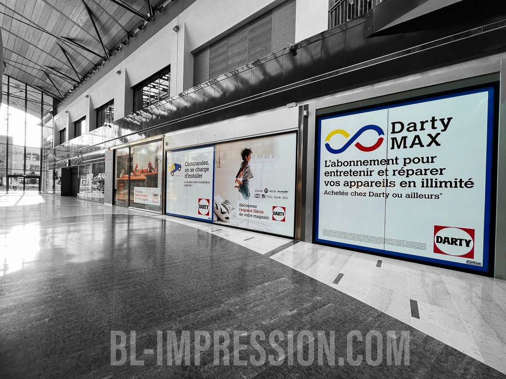 bl impression adhesif pro publicite darty calais rang du fliers intermarche pub signaletique